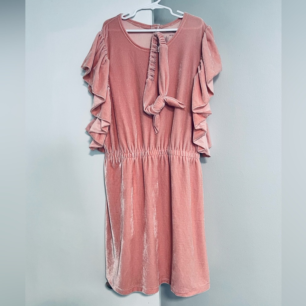 HOW TO KISS A FROG***Pink Velour Party Dress w/Matching Headband**Size 14 $85